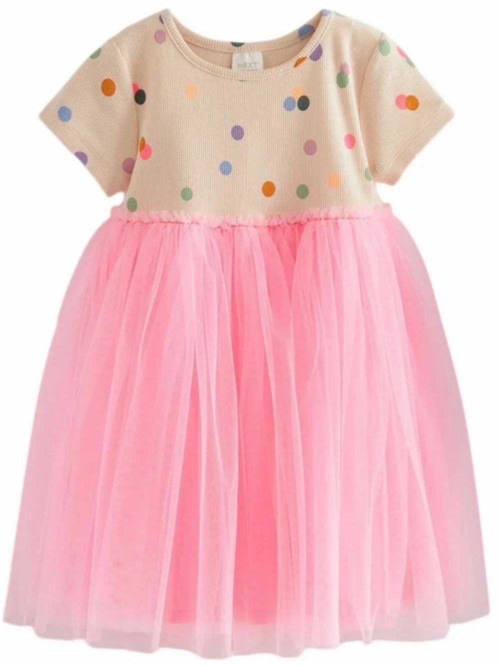 NEXT Pink Tulle Polka Dot Party Dress